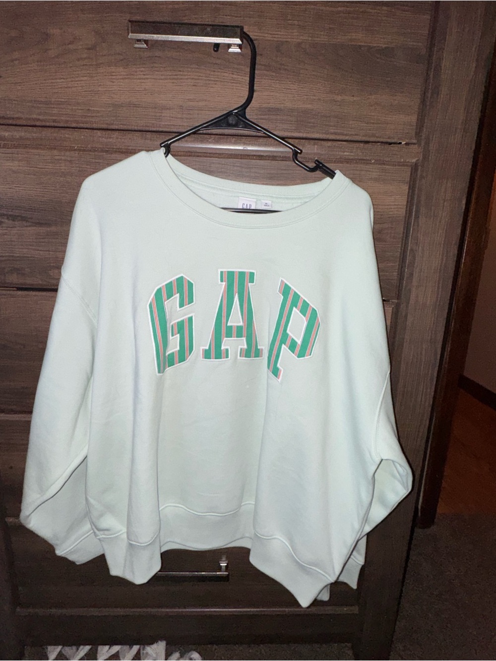 GAP Mint Crewneck Sweatshirt with Striped Logo